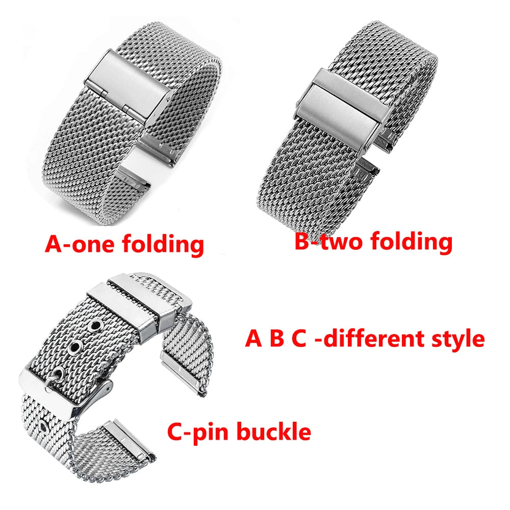 3mm Thick Stainless Steel Mesh Strap with Quick Release Spring Bars M & L