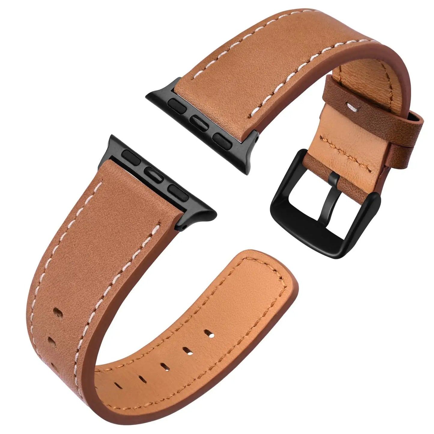 Anbeer Genuine Leather Watch Band for Apple Watch  - all Series 8 & 9