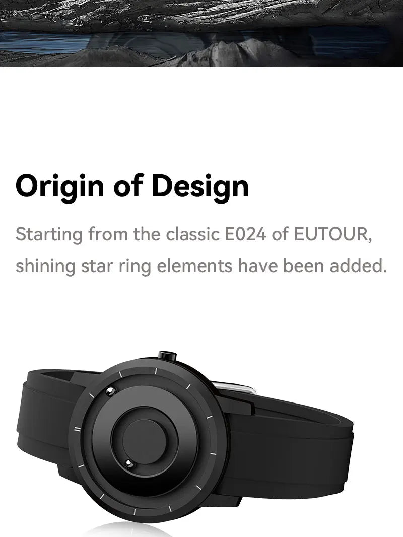 Eutour E024 - Shining Star Ring Magnetic Ball Watch with silicone strap