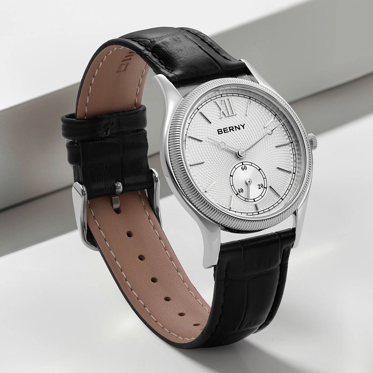 Berny 2944M - Quartz Dress Watch With Ultra-Thin Stainless Steel Case