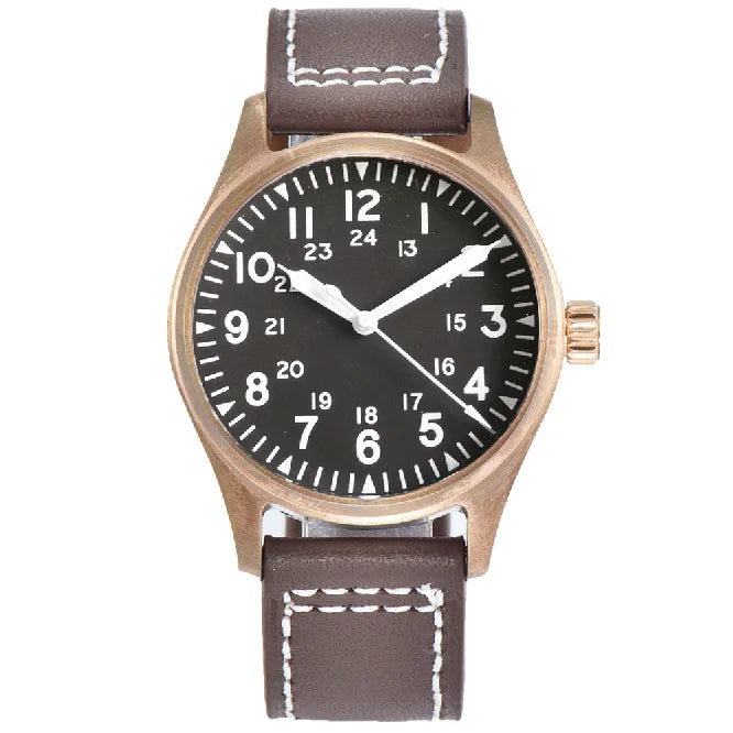 Tandorio CUSN8 - Automatic Bronze Flieger-style Watch in A & B Dial Styles