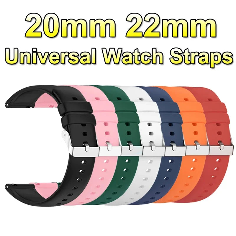 Universal silicone watch straps in Various colours - Sizes M & L