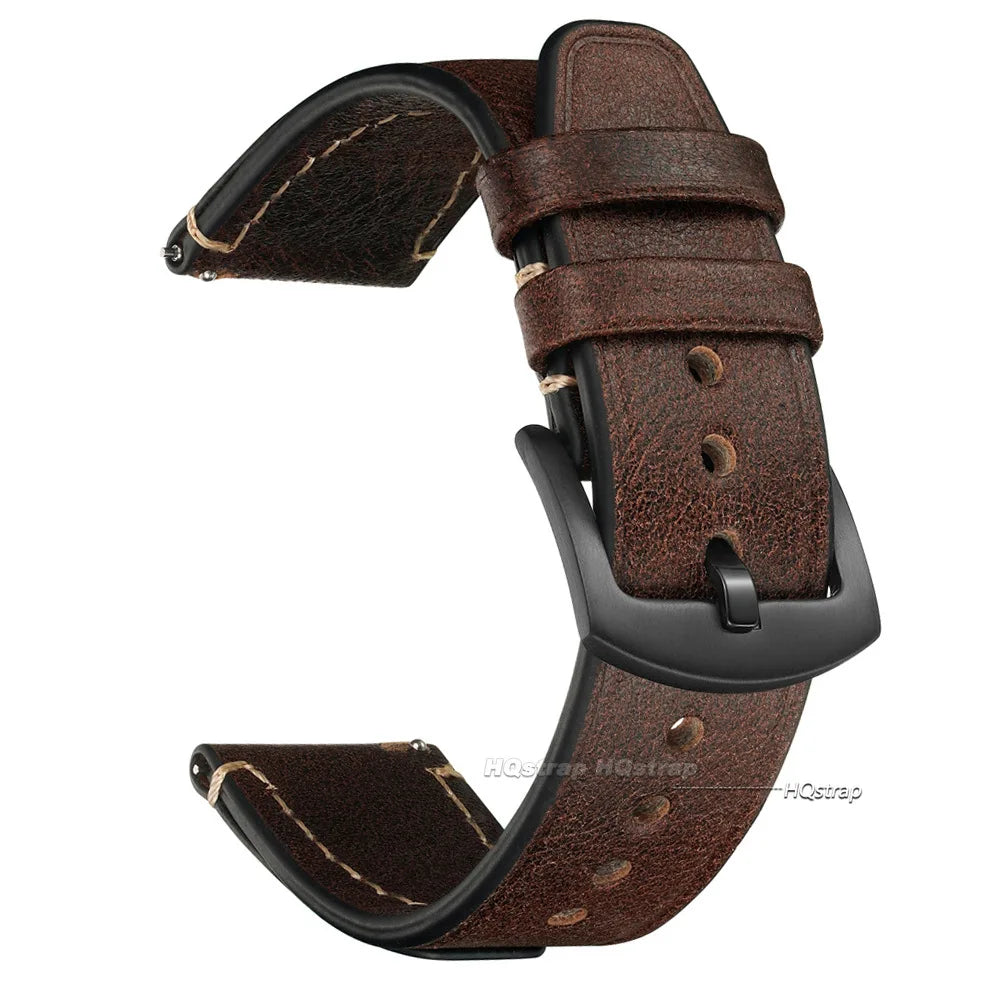 Universal Retro Leather Watch Strap - Sizes M & L