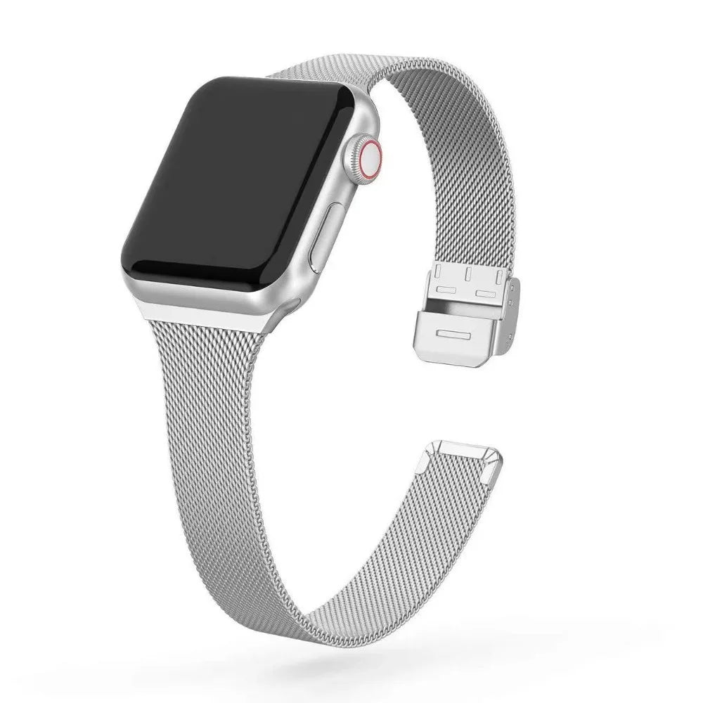 Slim Milanese Strap for Apple Watch 44mm 40mm 45mm 41mm 46mm 42mm 38 49mm Metal Bracelet iWatch Series 10 Ultra 9 8 7 6 5 4 3 SE band