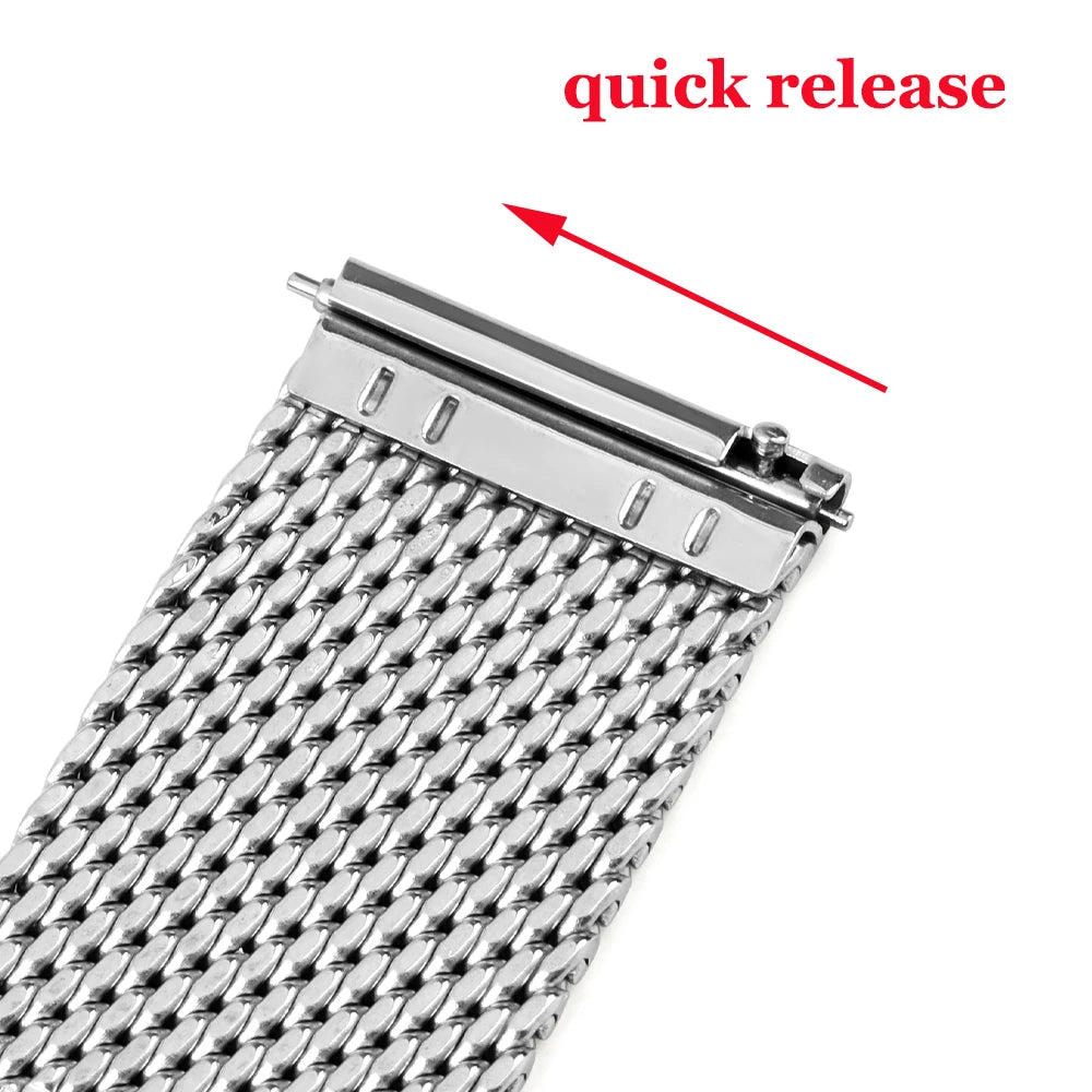 3mm Thick Stainless Steel Mesh Strap with Quick Release Spring Bars M & L