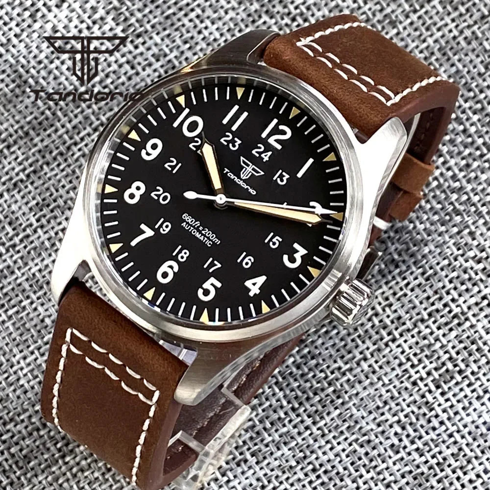 Tandorio - Stainless Steel Automatic Flieger-style Watch