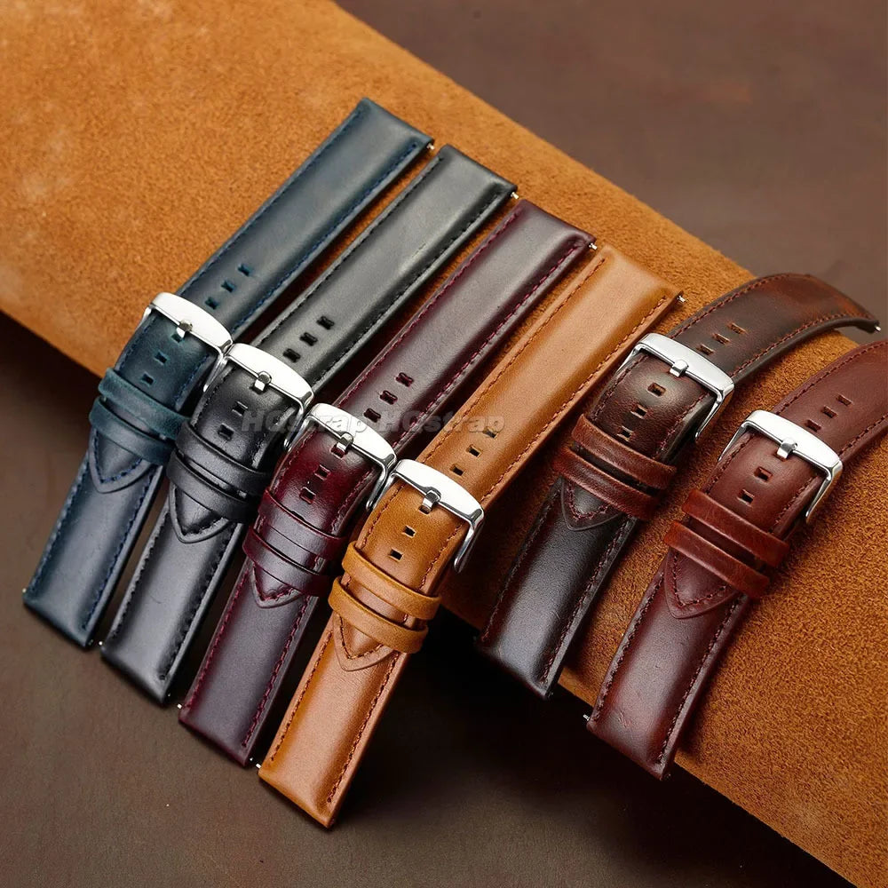 Classic Handmade Leather Strap With Quick Release - Sizes M & L