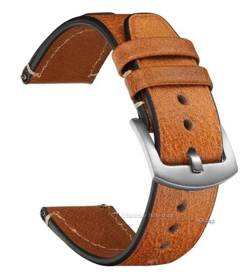 Universal Retro Leather Watch Strap - Sizes M & L