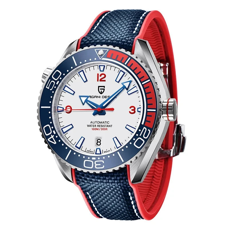 Pagani Design PD-1679M - Stainless Steel Automatic Dive Watch with Silicone Sailcloth Strap