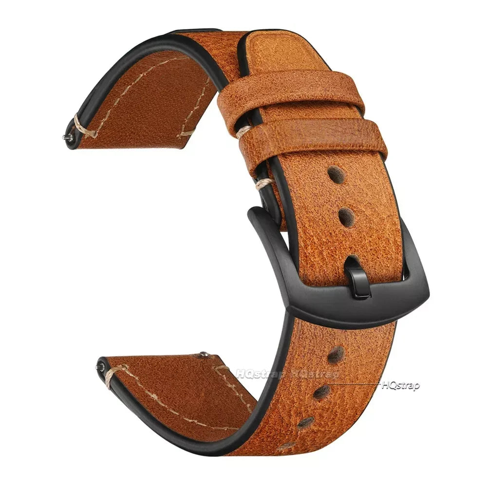 Universal Retro Leather Watch Strap - Sizes M & L