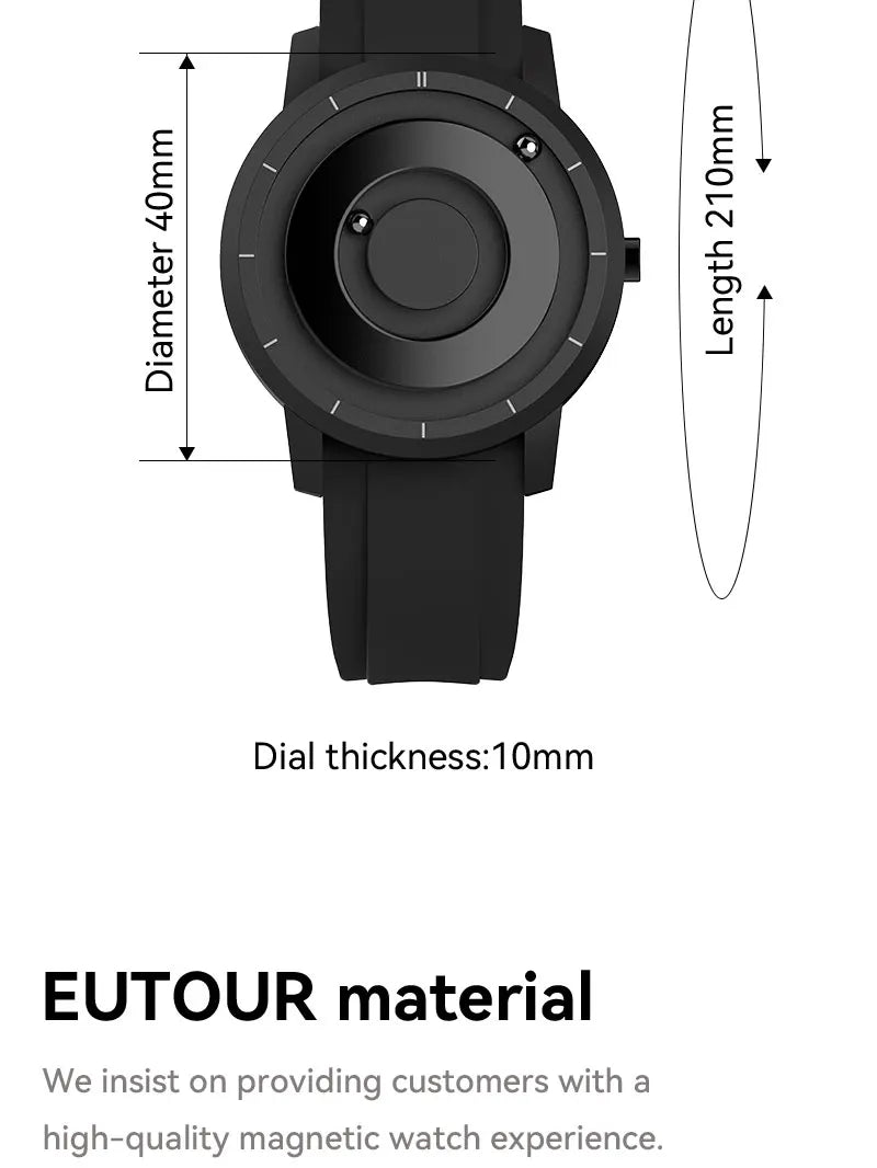 Eutour E024 - Shining Star Ring Magnetic Ball Watch with silicone strap