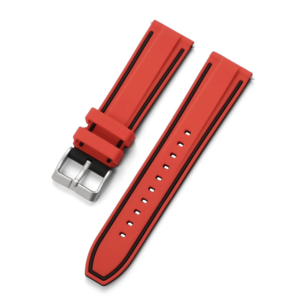 Silicone Rubber Sports Watch Strap With Quick Release - Sizes M & L