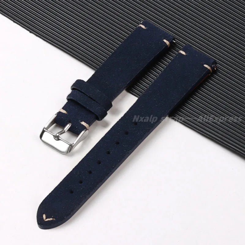 Genuine Leather Suede Watch Band - Sizes S, M & L