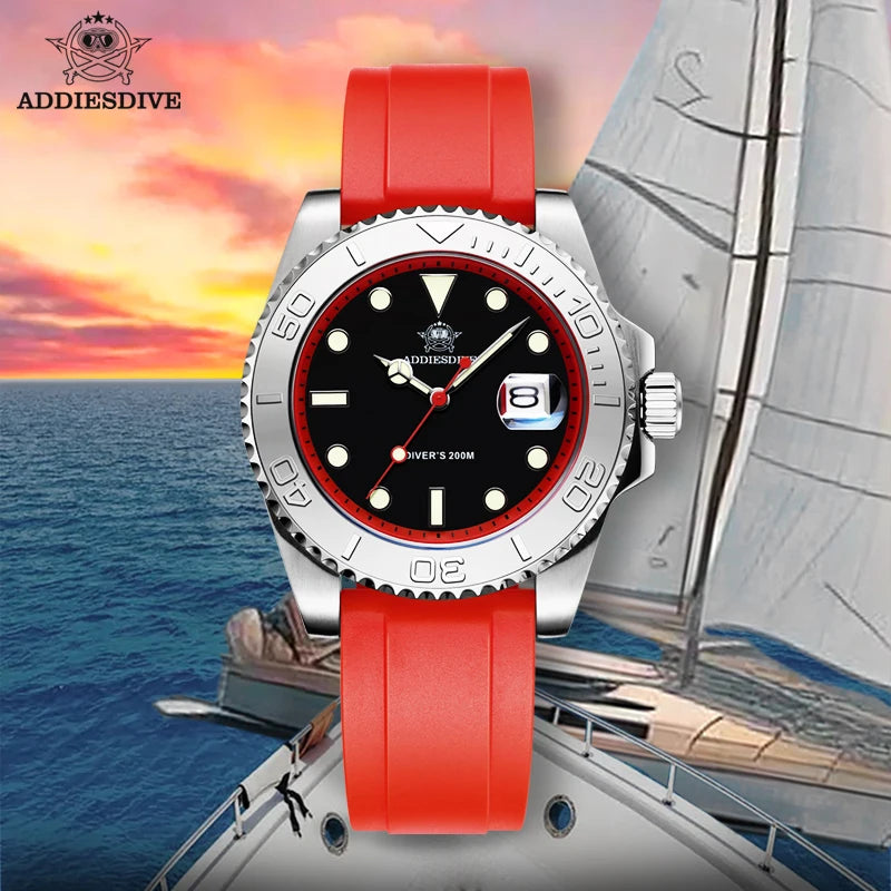 Addiesdive AD2040  - Yachting Style Stainless Steel Dive Watch