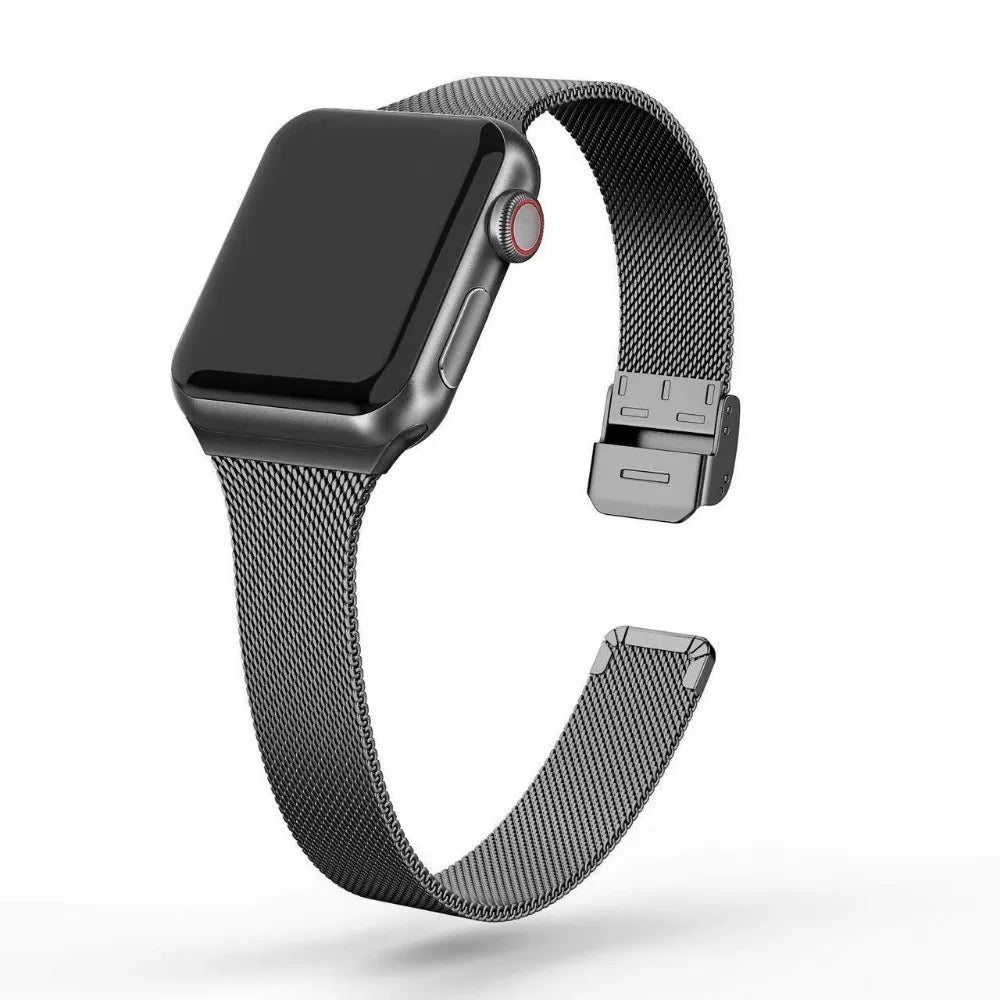 Slim Milanese Strap for Apple Watch 44mm 40mm 45mm 41mm 46mm 42mm 38 49mm Metal Bracelet iWatch Series 10 Ultra 9 8 7 6 5 4 3 SE band