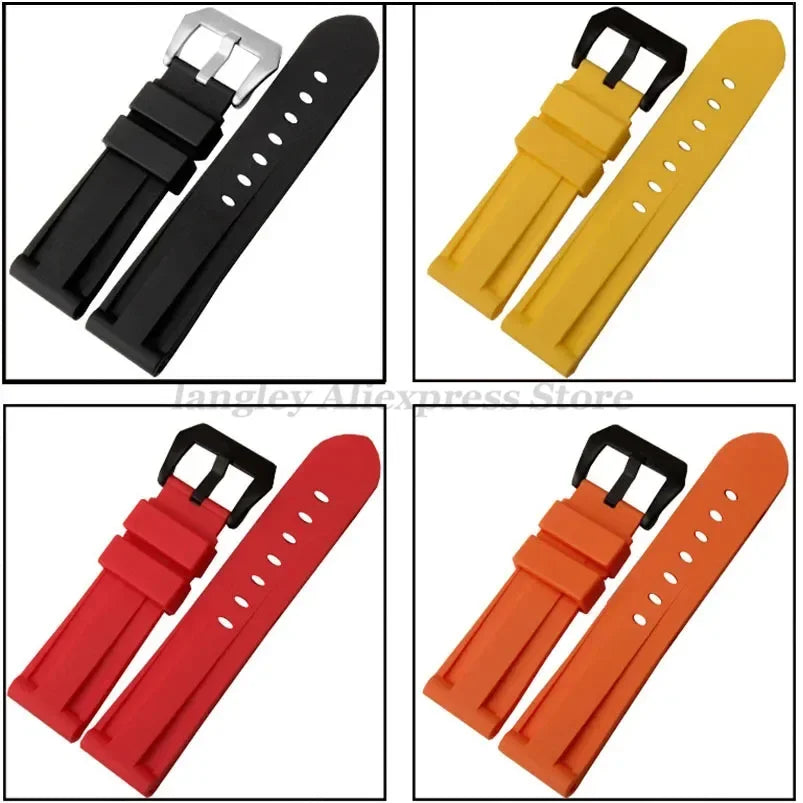 Silicone rubber watch straps Various Colours - Sizes M & L