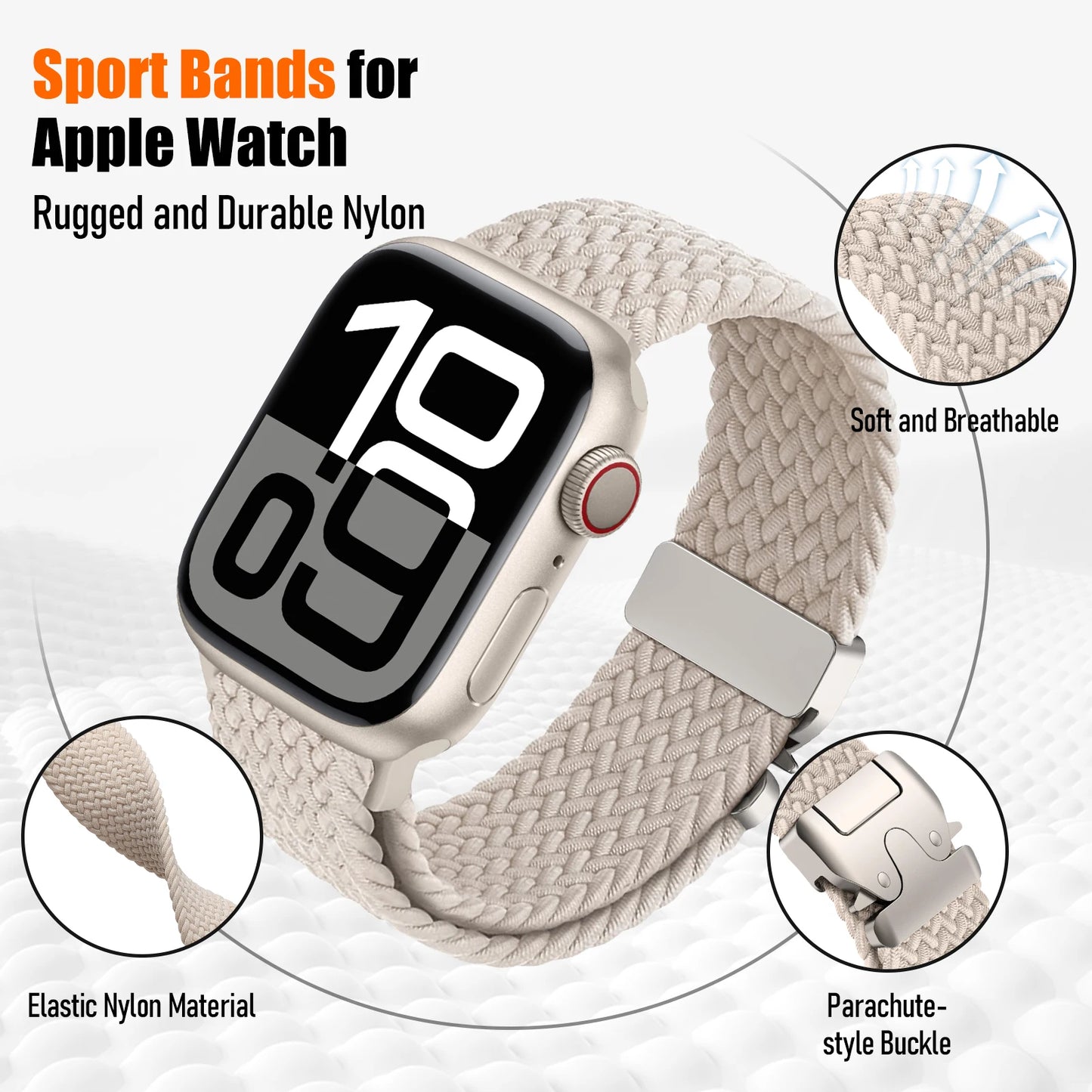 Braided Band For Apple Watch Straps 40 mm 44mm 46mm 42mm 49mm 45mm 41mm 38mm Bracelet IWatch Series 10 SE 9 8 7 6 Ultra 2 bands