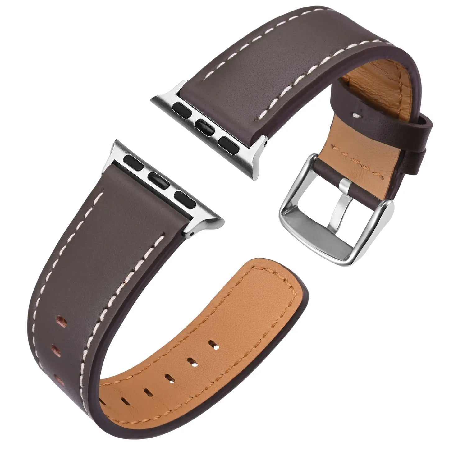 Anbeer Genuine Leather Watch Band for Apple Watch  - all Series 8 & 9