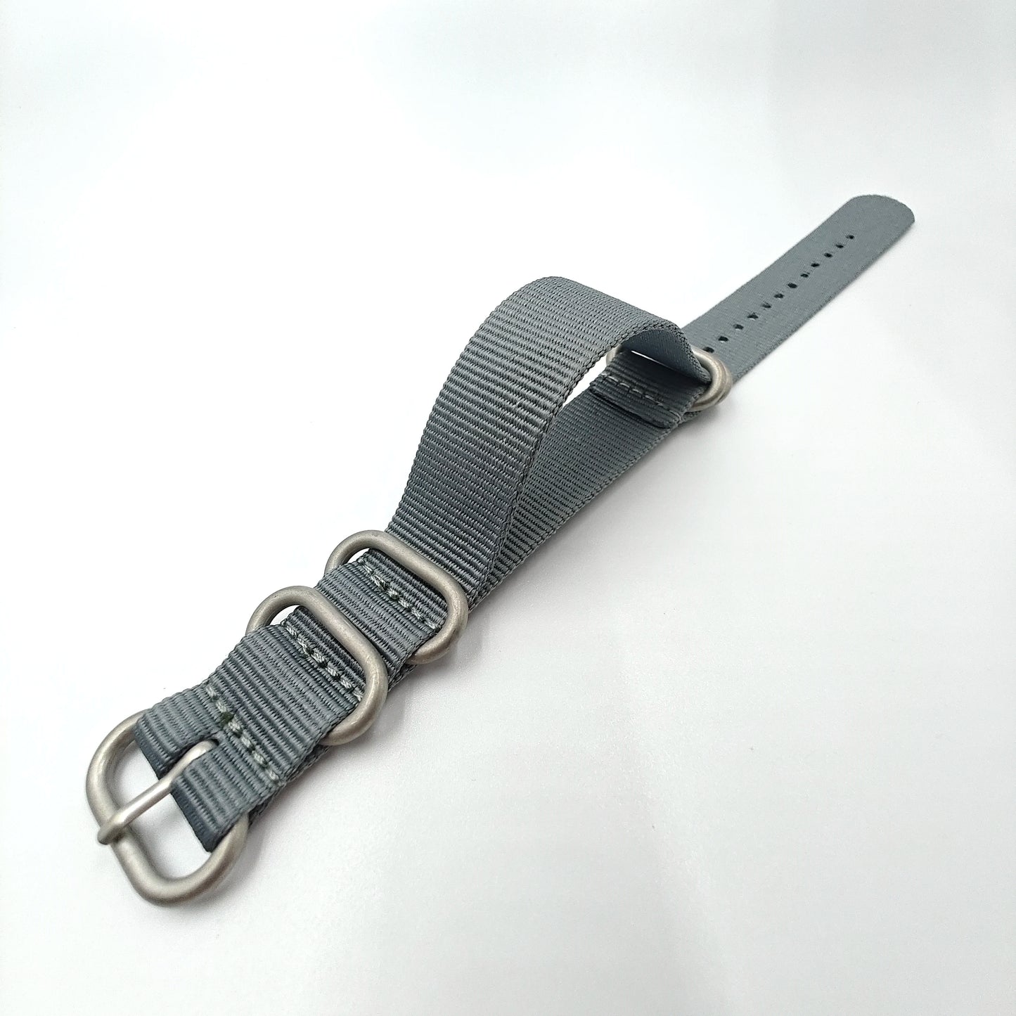 Nylon woven canvas NATO watch strap with rounded steel hardware - Sizes M & L