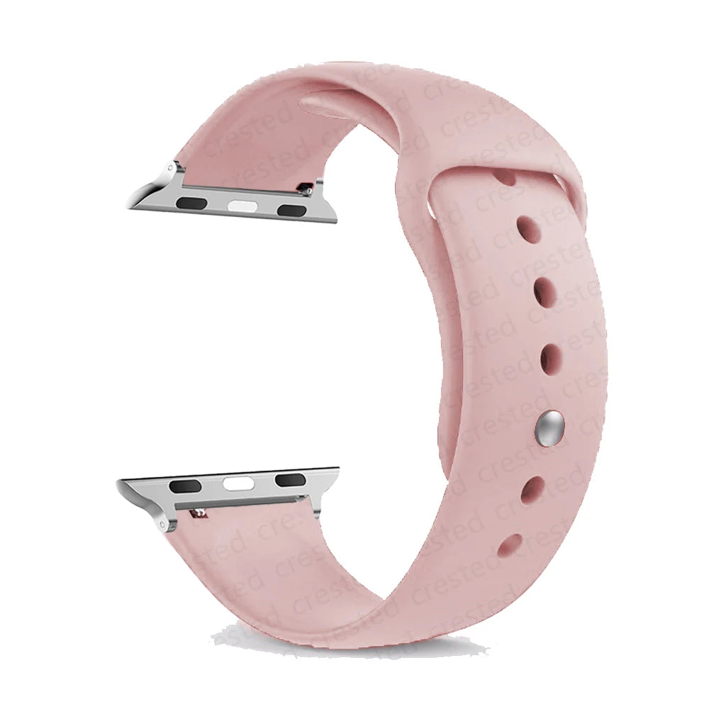 Silicone Band For Apple Watch Straps 45mm 44mm 49mm 46mm 40mm 41mm 42mm 38mm bracelet iWatch Series SE 6 5 7 8 9 10 Ultra 2