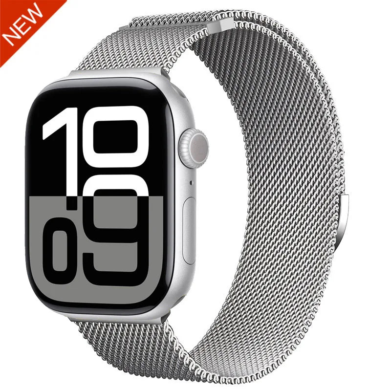 Slim Milanese Strap for Apple Watch 44mm 40mm 45mm 41mm 46mm 42mm 38 49mm Metal Bracelet iWatch Series 10 Ultra 9 8 7 6 5 4 3 SE band