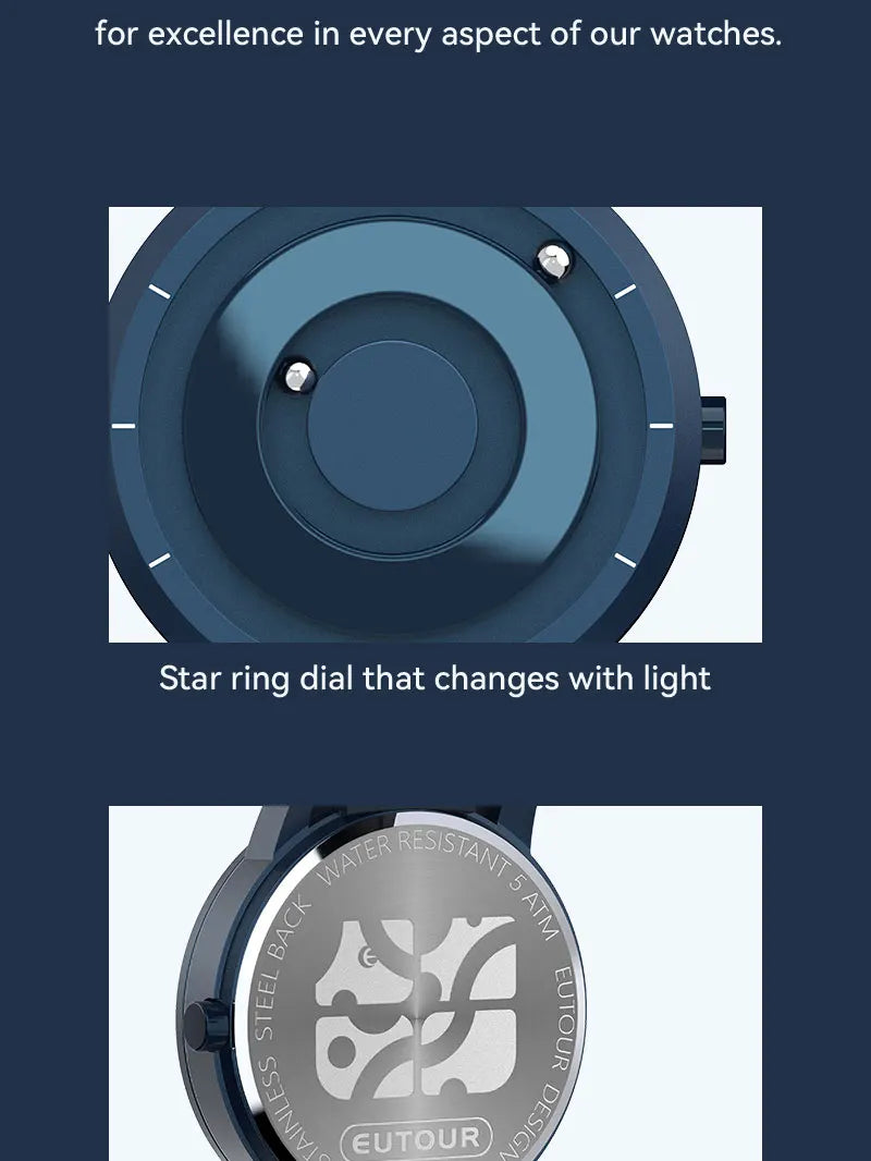 Eutour E024 - Shining Star Ring Magnetic Ball Watch with silicone strap