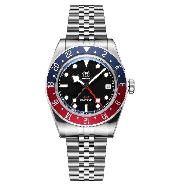 Addiesdive AD2044 - High Quality Swiss Quartz GMT Dive Watch With Bracelet or NATO Strap