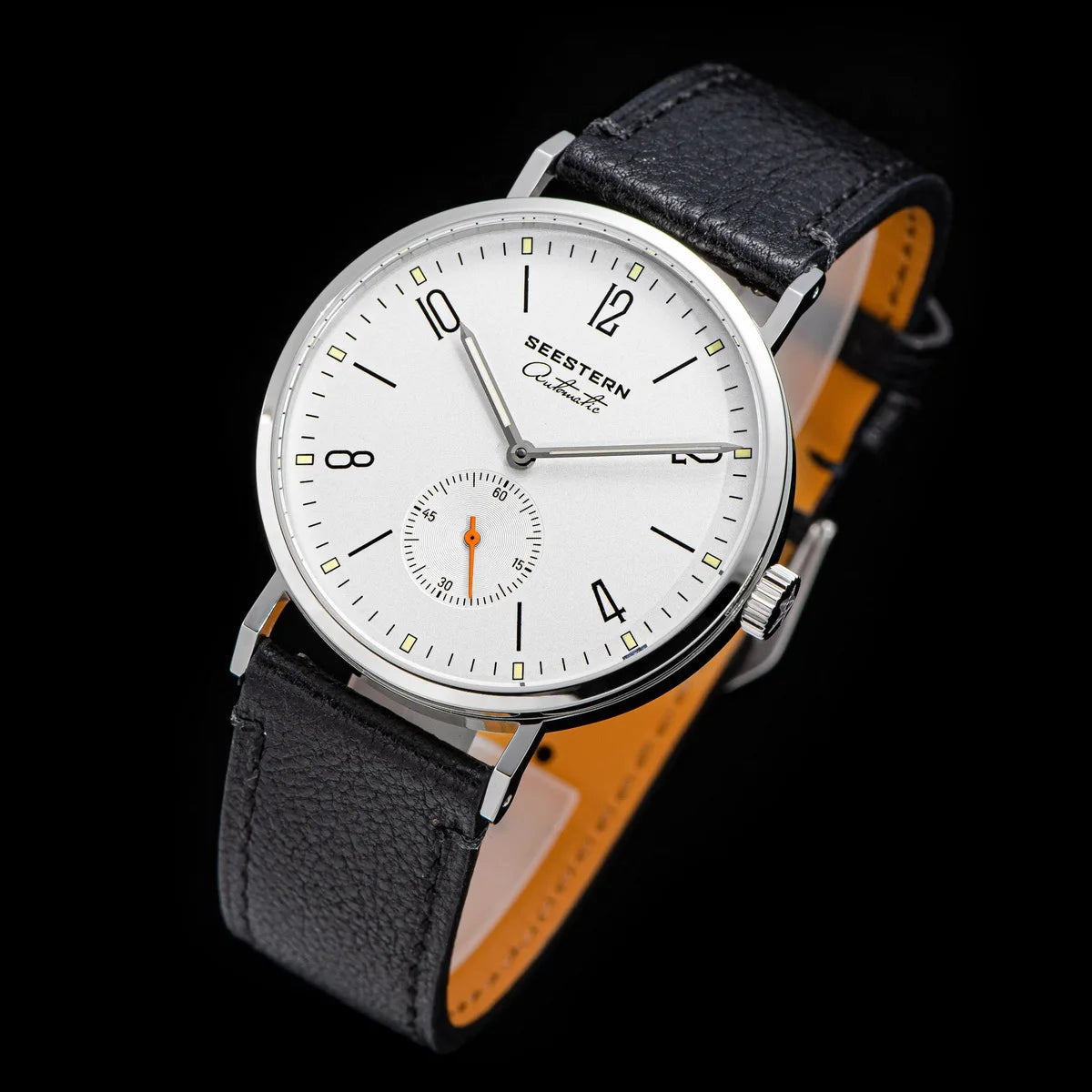 Seestern S382 - Bauhaus Style ultra-thin Stainless Steel Automatic Dress Watch