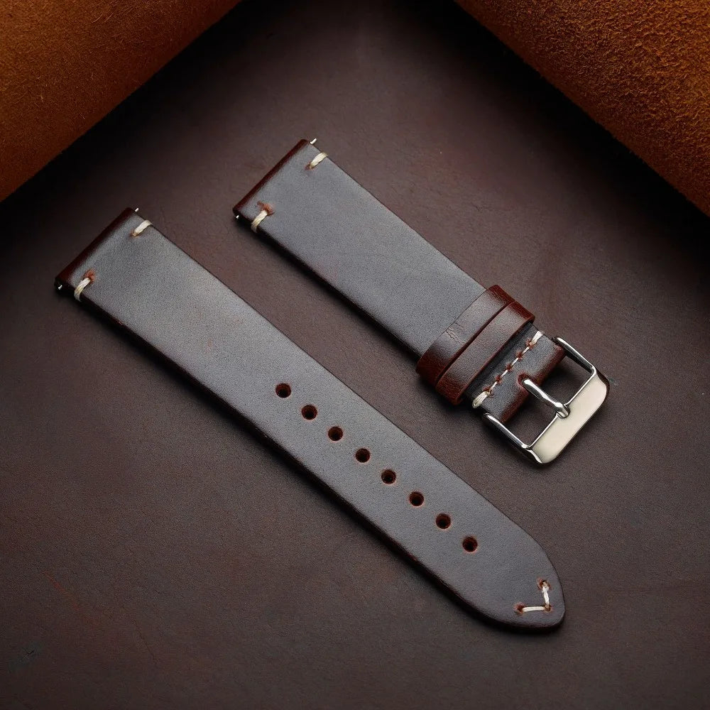 Retro Oil Wax Calfskin Strap with quick release - Size M & L