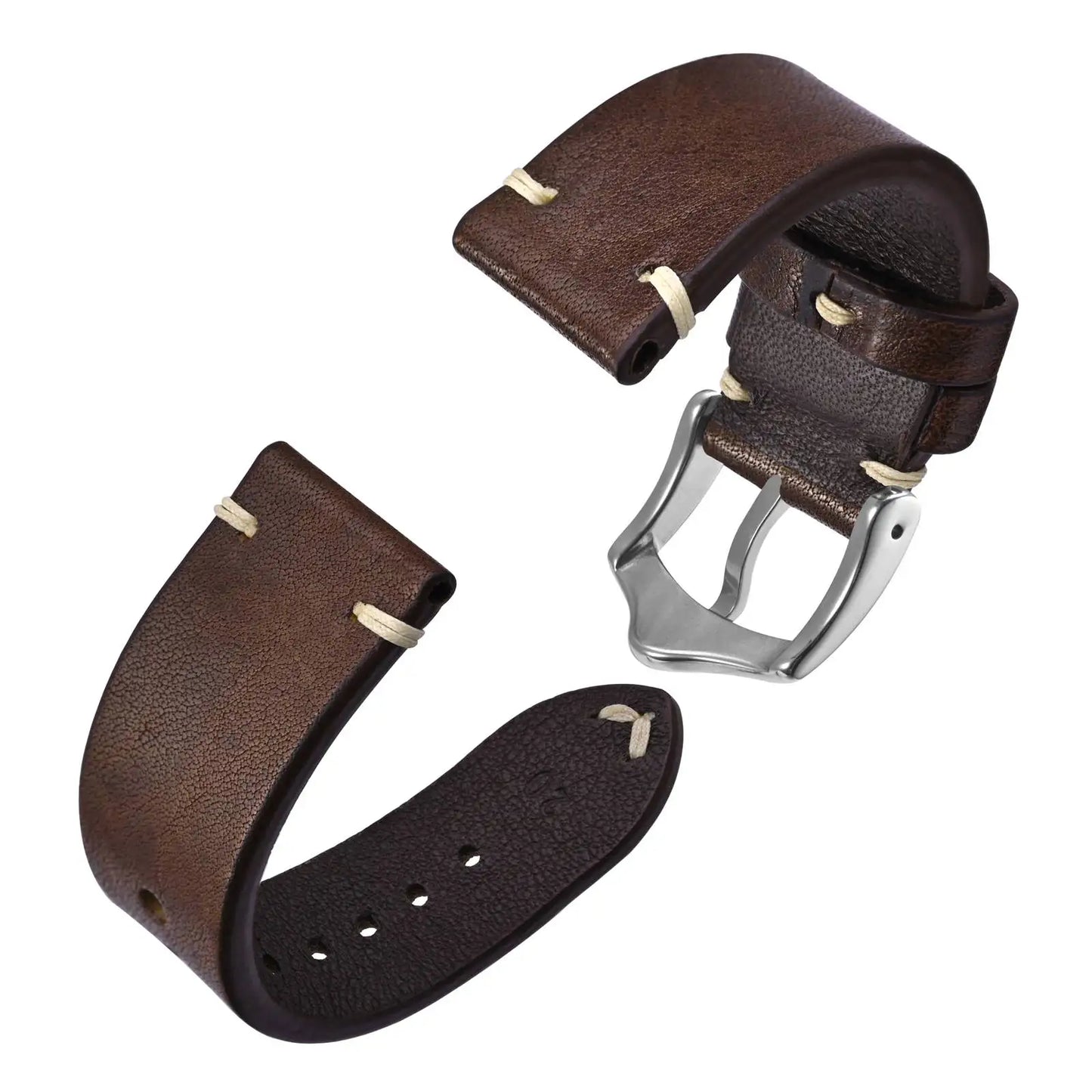 Anbeer Premium Retro Style Leather Watch Strap - Sizes M & L