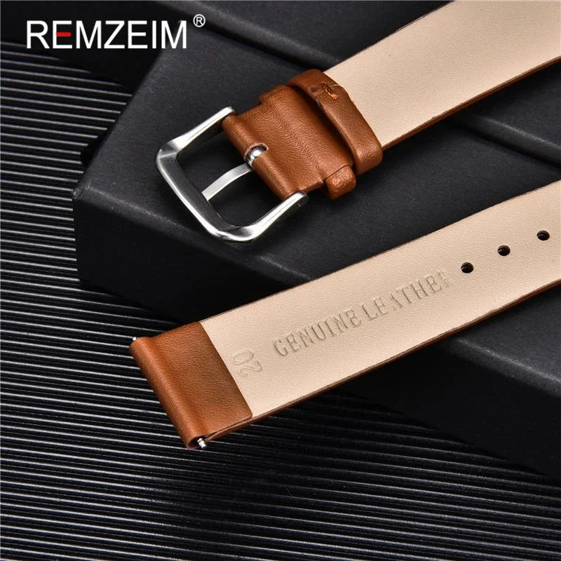 Ultra-thin Genuine Leather Watch Strap in Various Colours - Sizes S, M & L