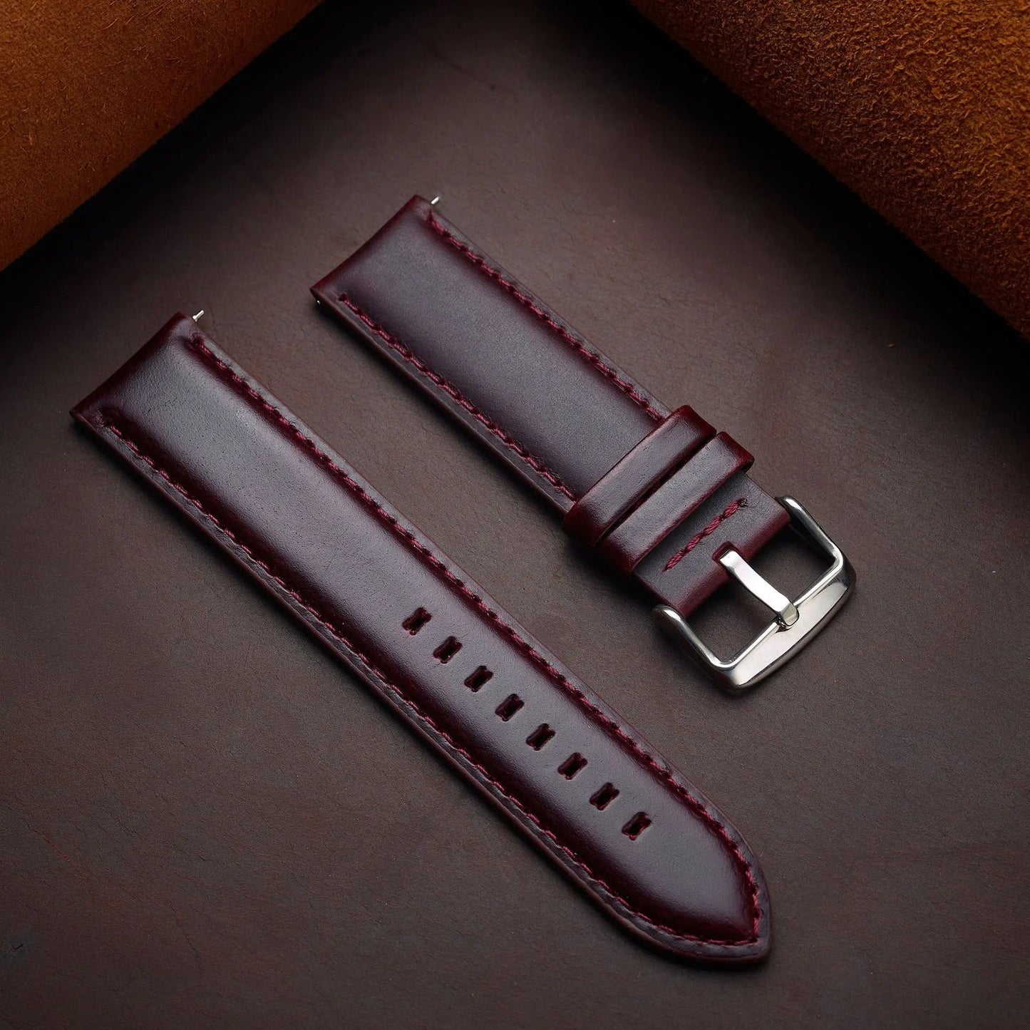 Classic Handmade Leather Strap With Quick Release - Sizes M & L