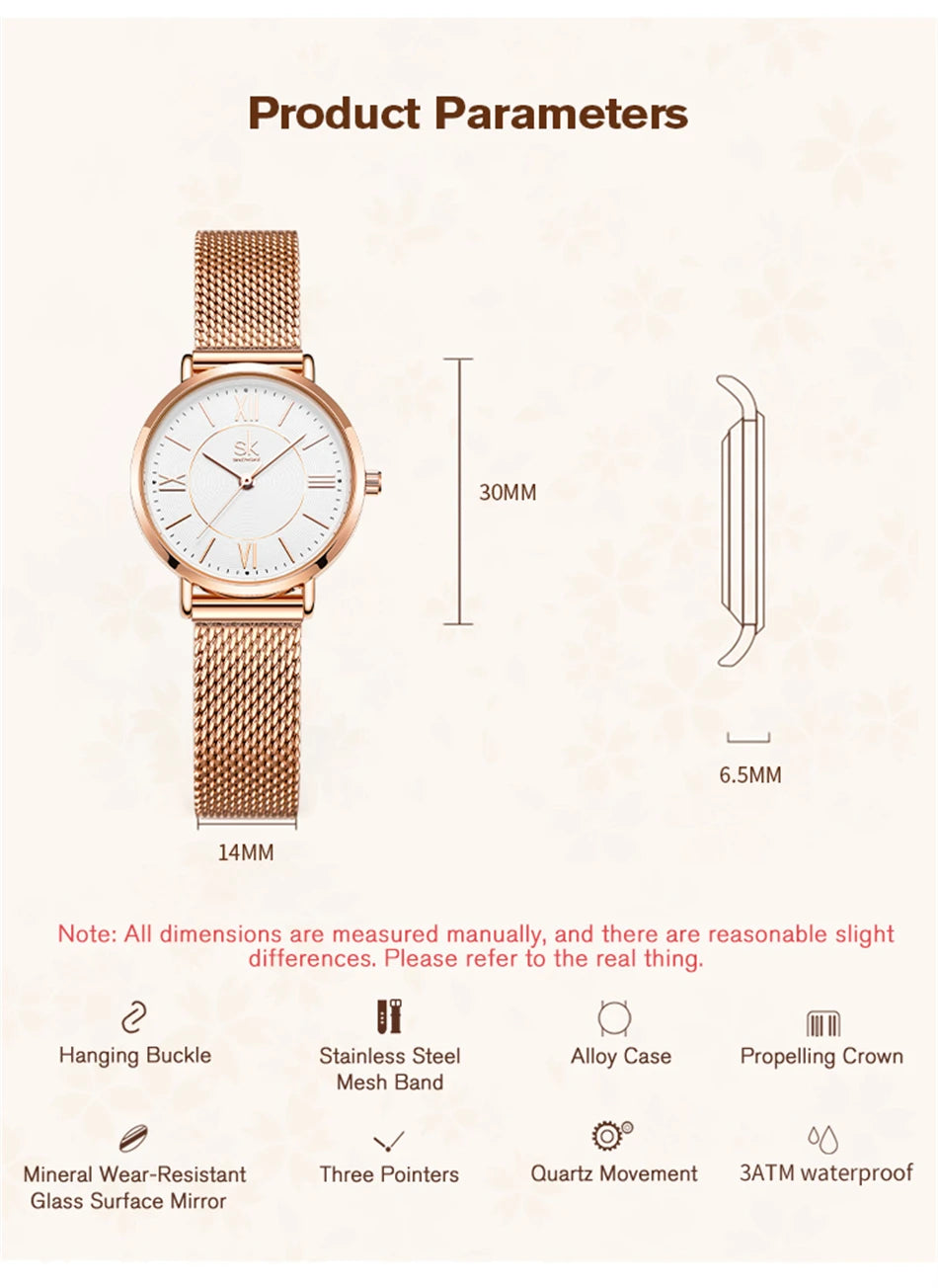 K0188 - Stainless Steel Rose Gold Fashion Watch With Japanese Quartz Movement