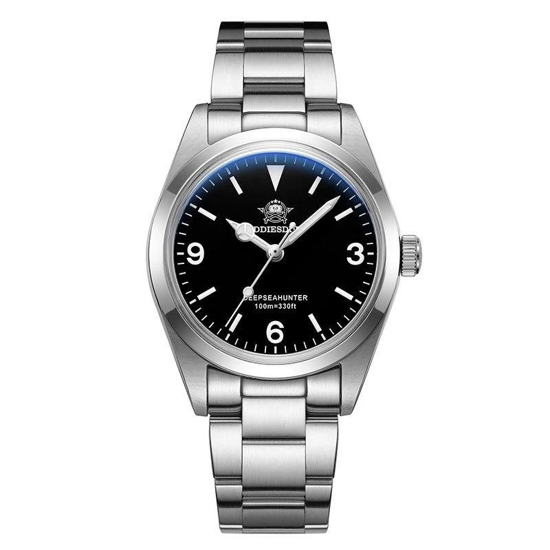 Addiesdive AD2023-1 - Stainless Steel Explorer-Style Watch With Sapphire Glass and 100m WR