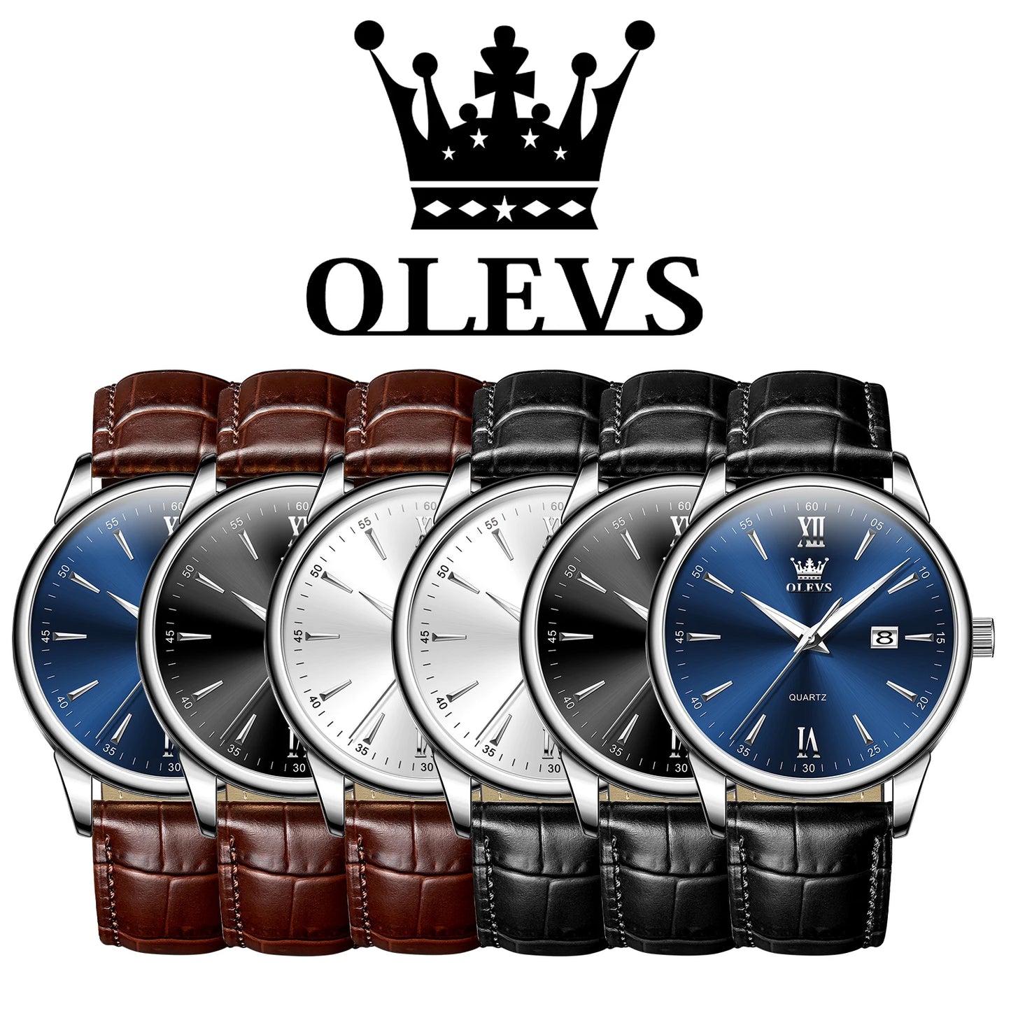 Olevs 5009 - Ultra-thin Business Watch With leather Strap