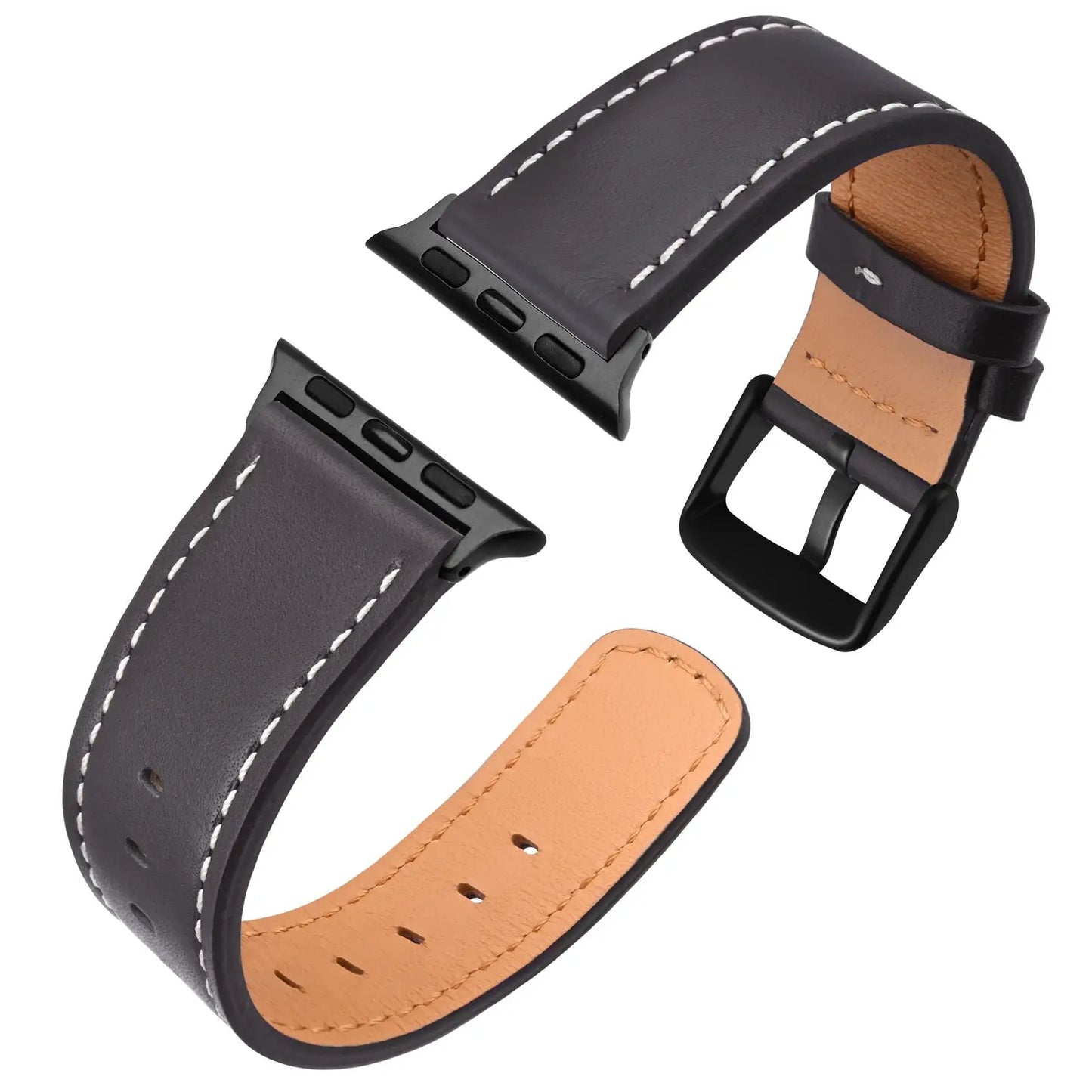 Anbeer Genuine Leather Watch Band for Apple Watch  - all Series 8 & 9