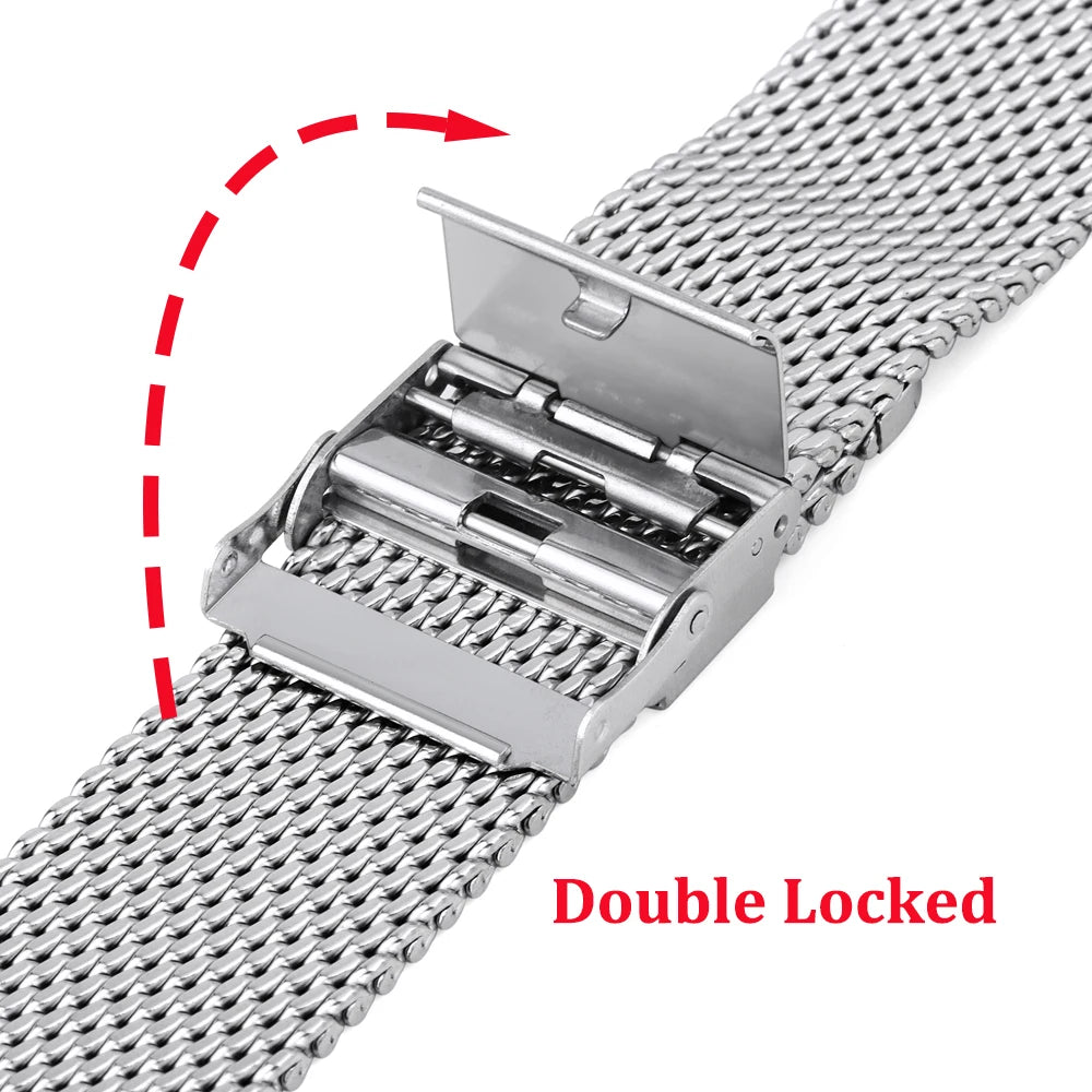 3mm Thick Stainless Steel Mesh Strap with Quick Release Spring Bars M & L