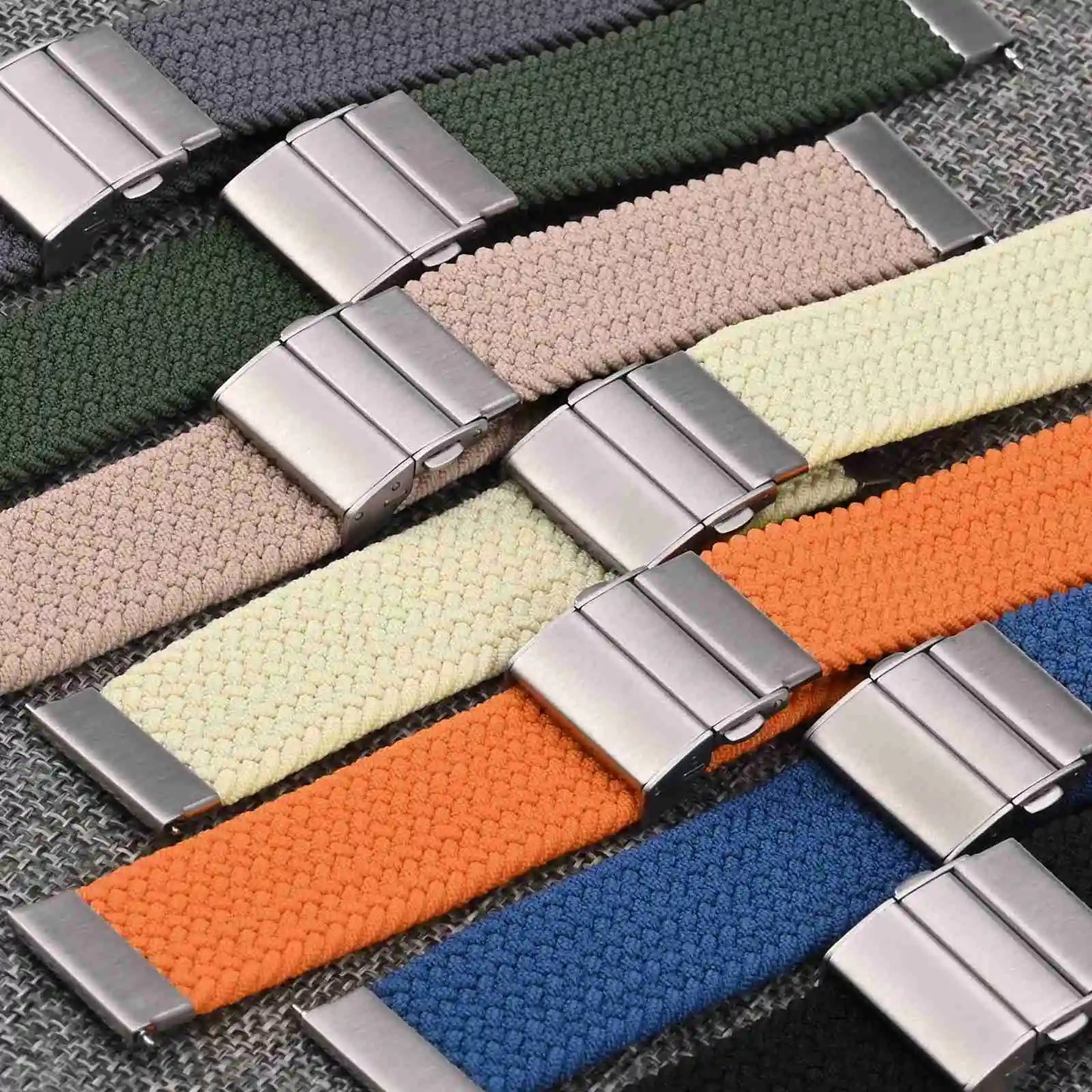 Anbeer Premium Two-Stage Braided Nylon Strap With Stainless Steel Buckle - Sizes M & L