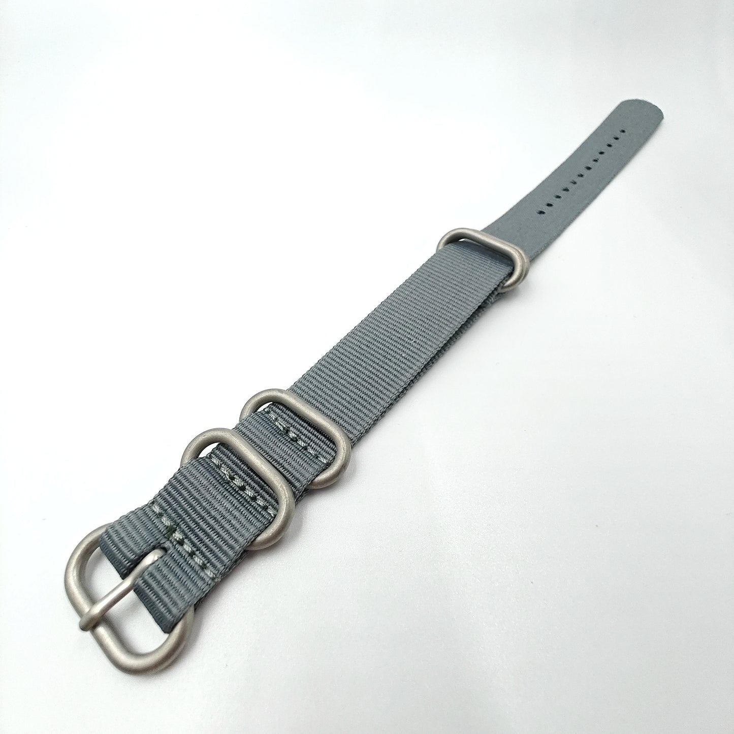 Nylon woven canvas NATO watch strap with rounded steel hardware - Sizes M & L