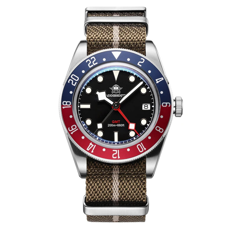 Addiesdive AD2044 - High Quality Swiss Quartz GMT Dive Watch With Bracelet or NATO Strap