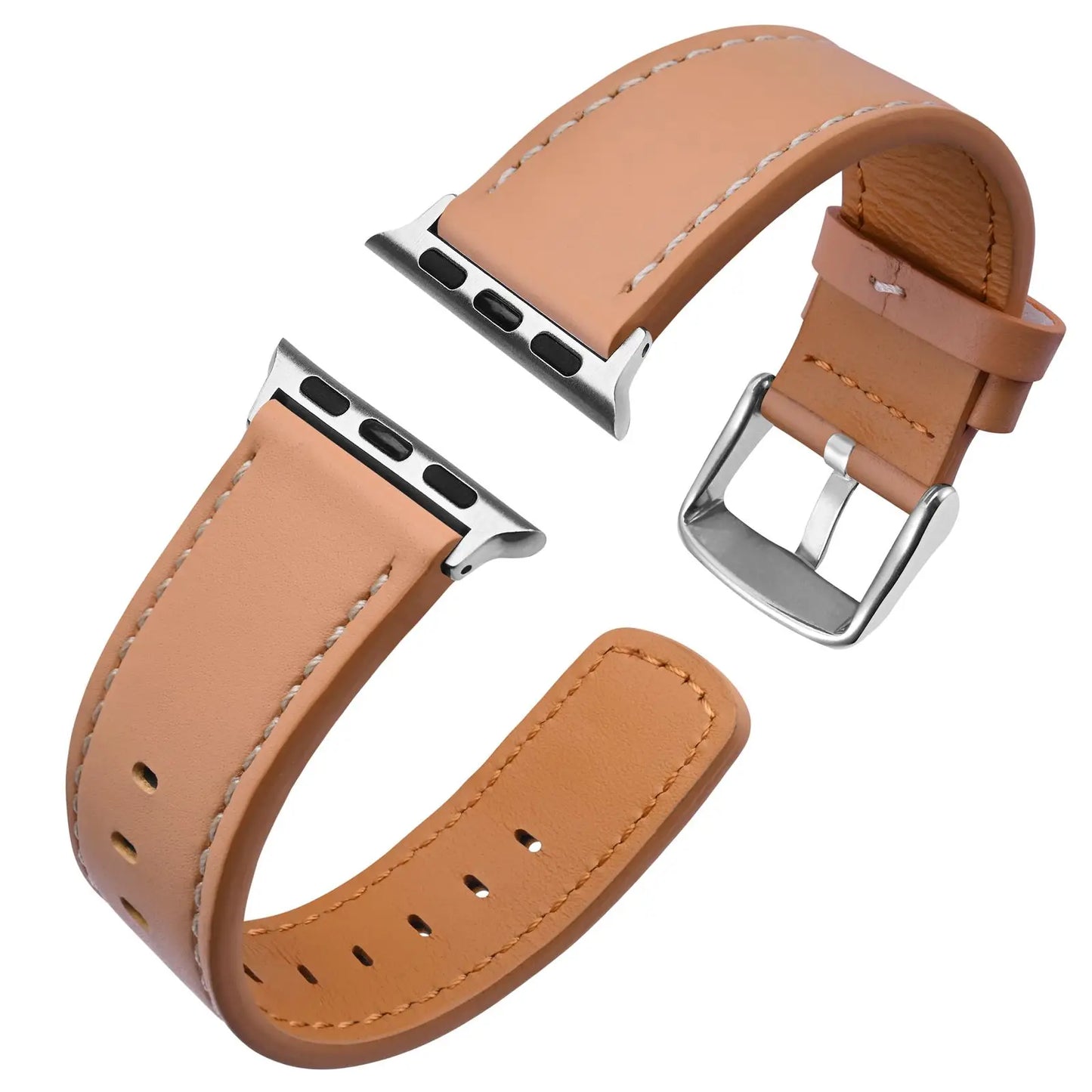 Anbeer Genuine Leather Watch Band for Apple Watch  - all Series 8 & 9