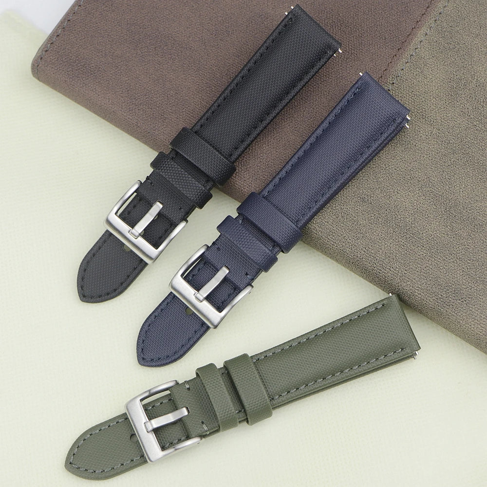 Waterproof Sailcloth Fabric Watch Straps with Quick Release - Sizes M & L