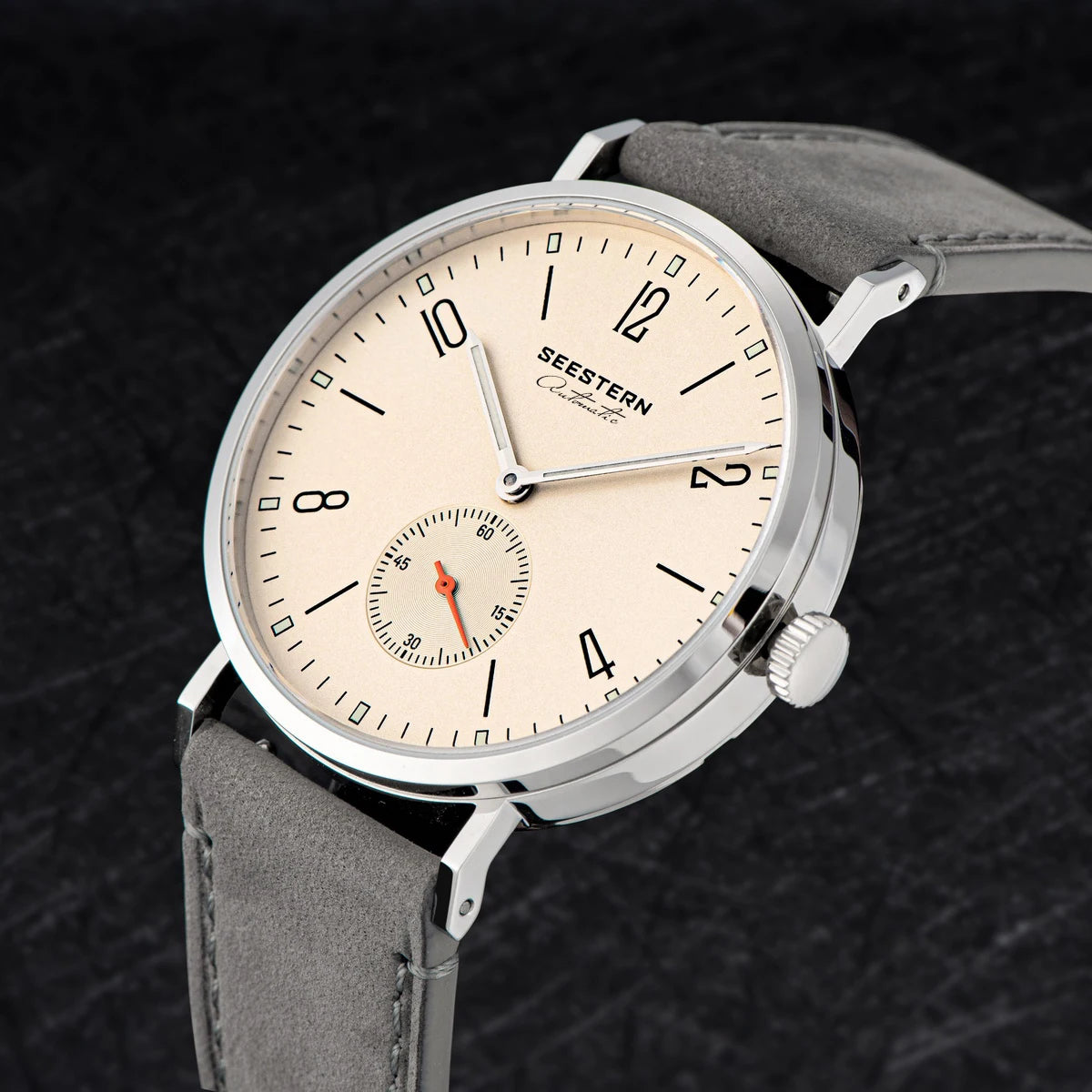 Seestern S382 - Bauhaus Style ultra-thin Stainless Steel Automatic Dress Watch