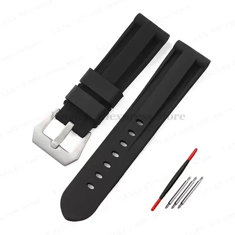 Silicone rubber watch straps Various Colours - Sizes M & L