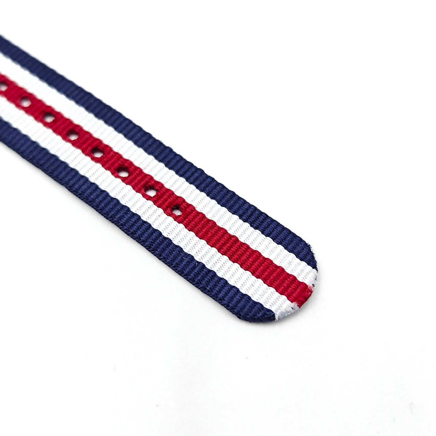 Nylon woven canvas NATO watch strap with rounded steel hardware - Sizes M & L