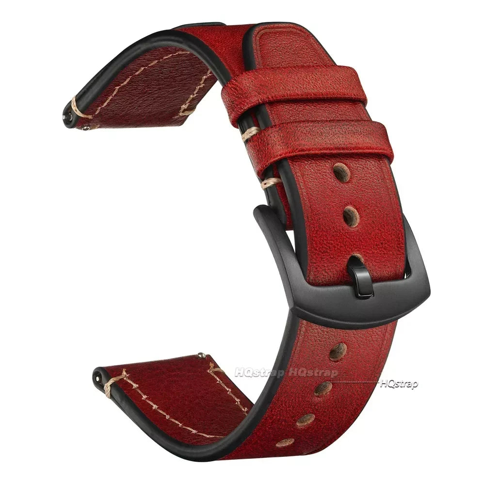 Universal Retro Leather Watch Strap - Sizes M & L