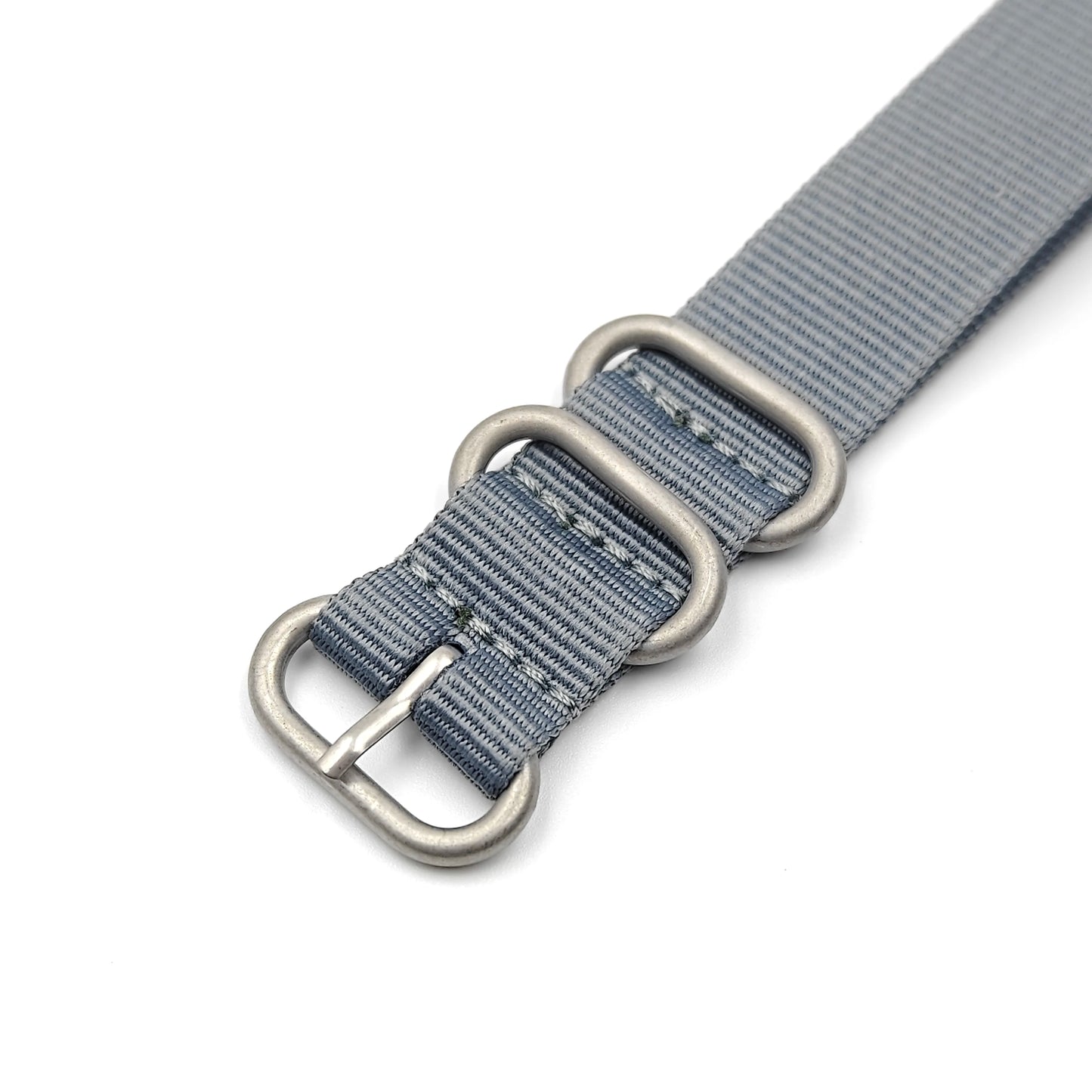 Nylon woven canvas NATO watch strap with rounded steel hardware - Sizes M & L