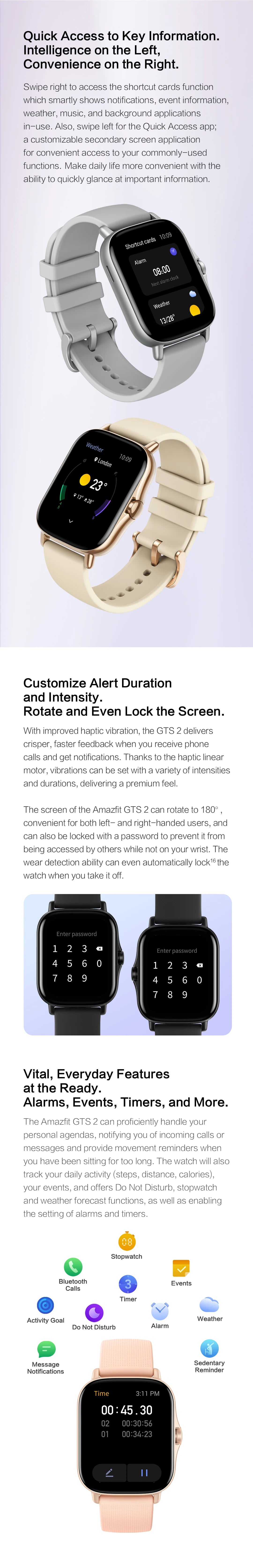 Amazfit GTS 2 - 43mm, AMOLED screen, fitness tracker for Android or iOS