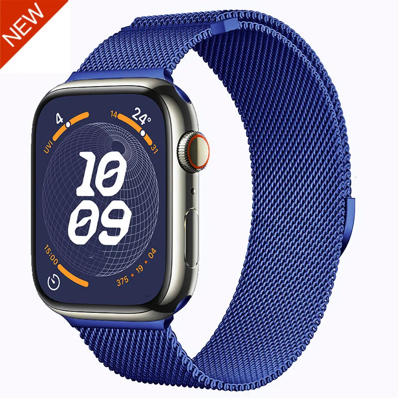 Slim Milanese Strap for Apple Watch 44mm 40mm 45mm 41mm 46mm 42mm 38 49mm Metal Bracelet iWatch Series 10 Ultra 9 8 7 6 5 4 3 SE band