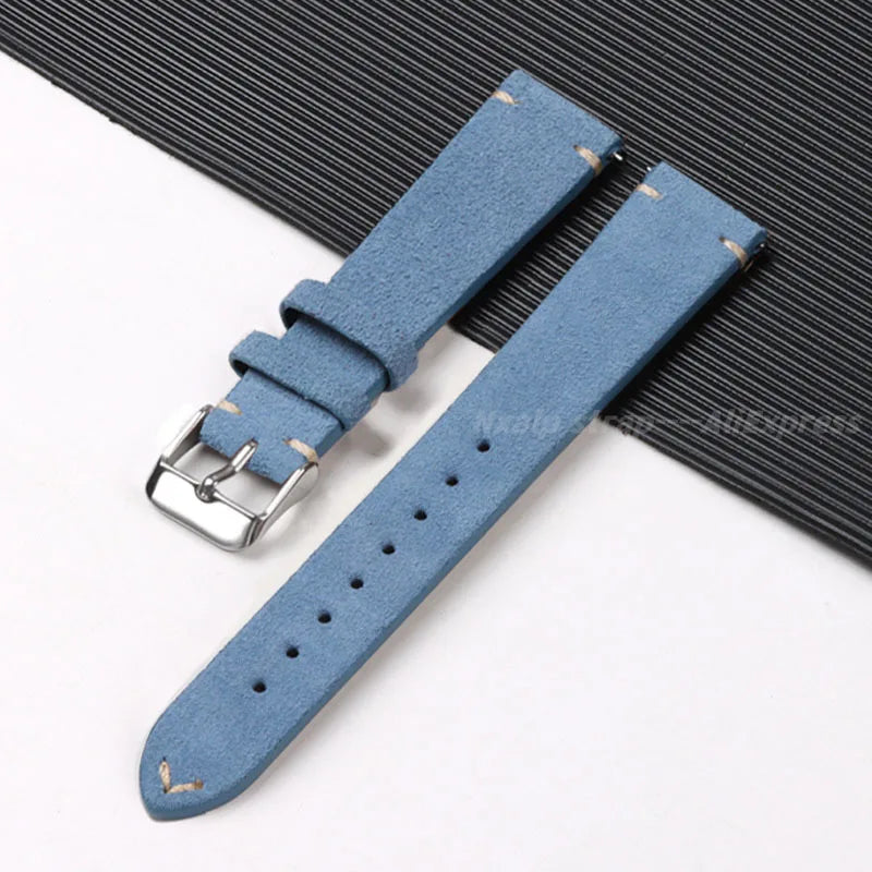 Genuine Leather Suede Watch Band - Sizes S, M & L